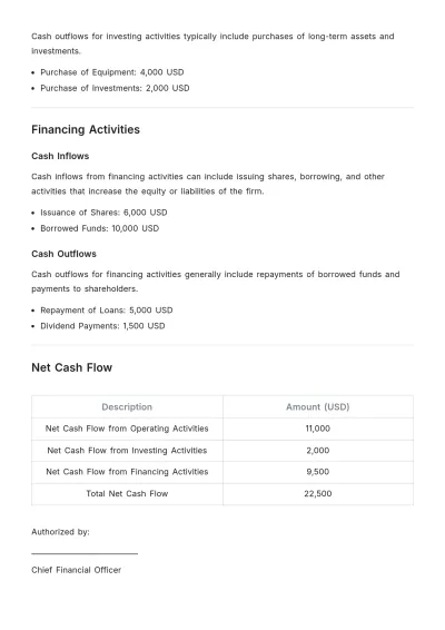 Free Business Cash Flow Statement Template to Edit Online