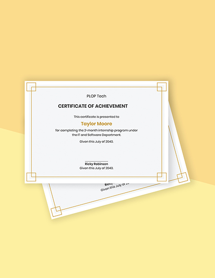 Achievements Certificate Template