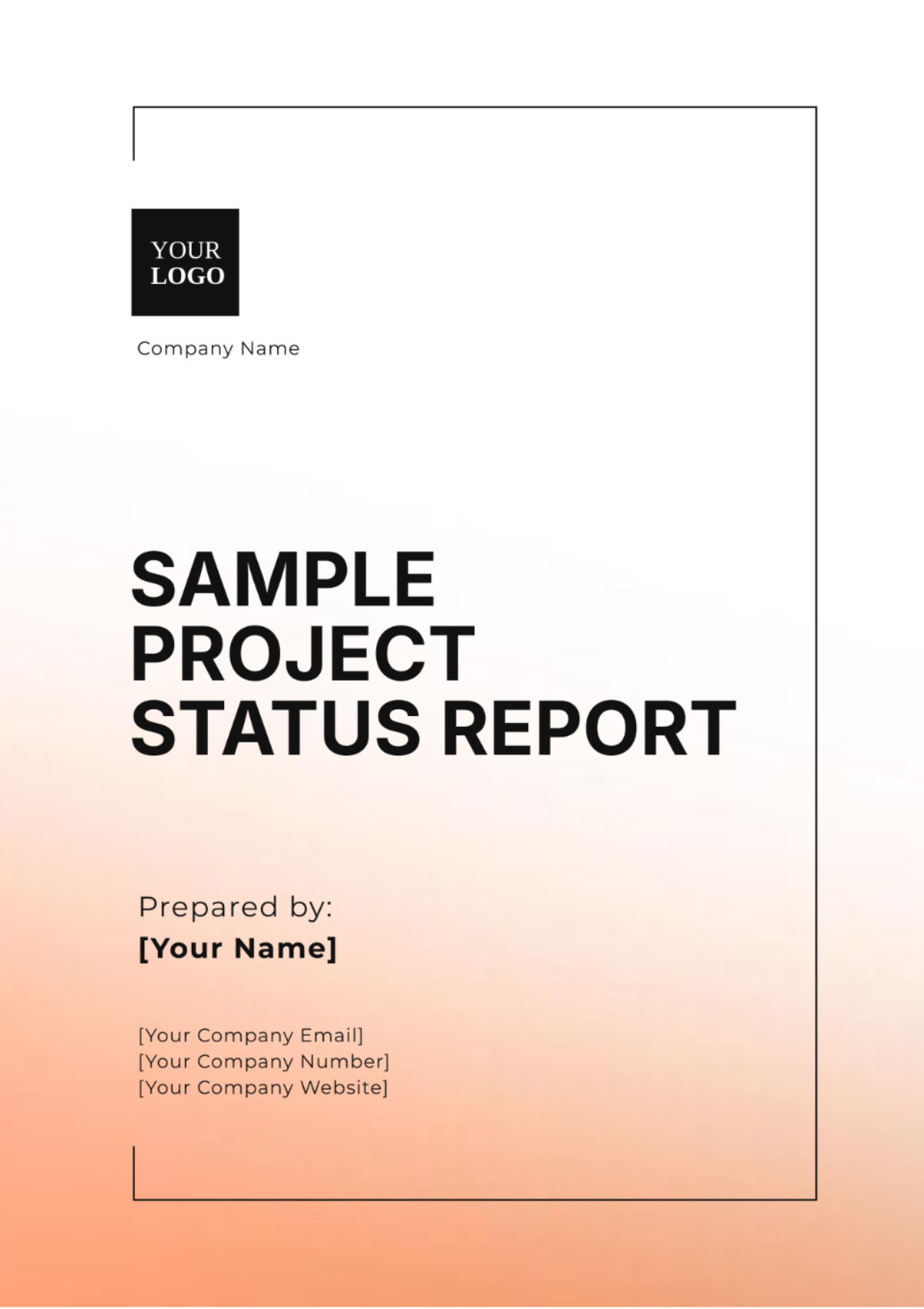 Sample Project Status Report Template