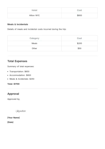 Free Aesthetic Travel Expense Statement Template to Edit Online