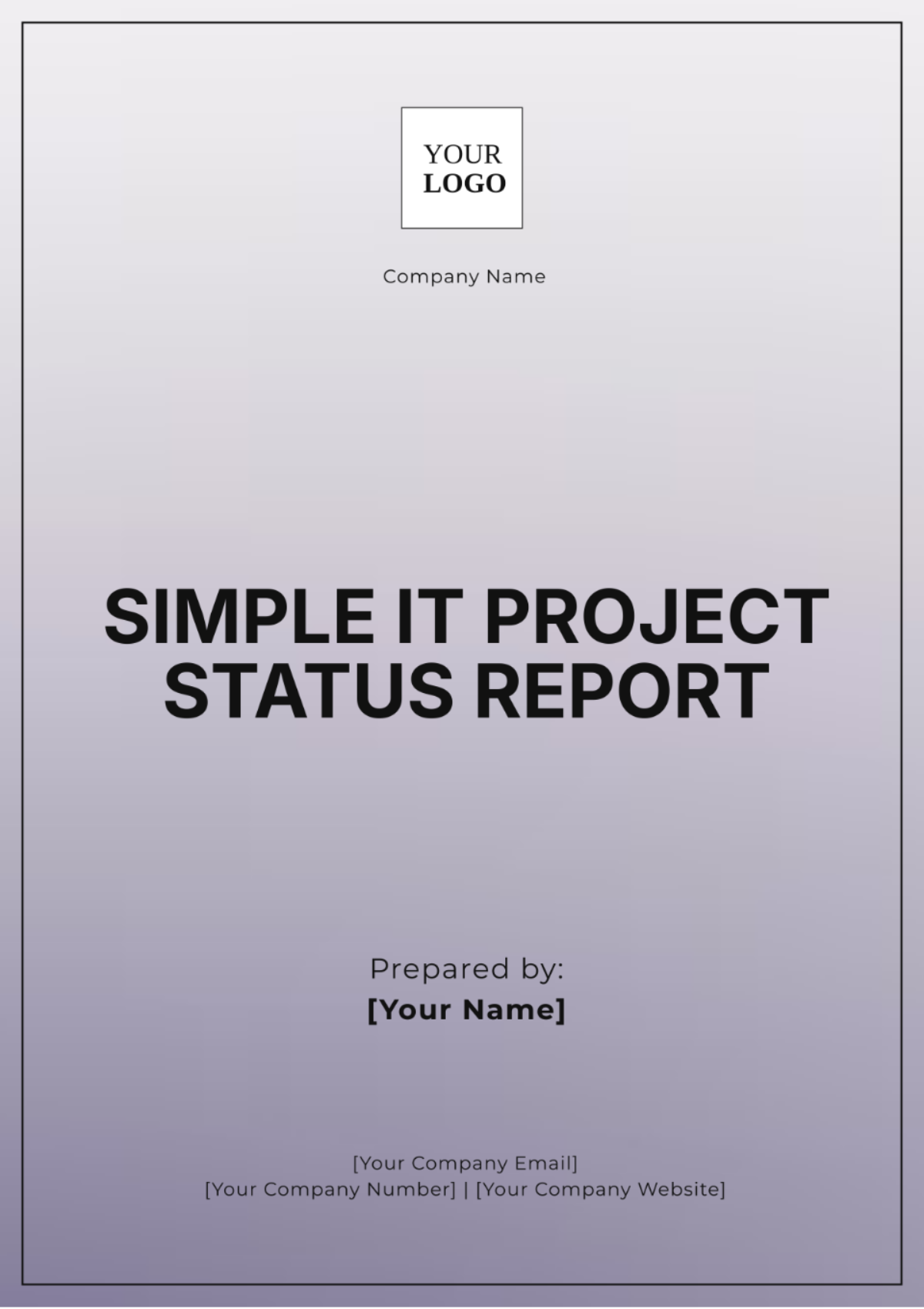 Simple IT Project Status Report Template