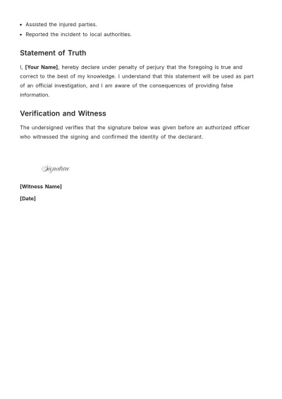 Free Professional Sworn Statement Template to Edit Online