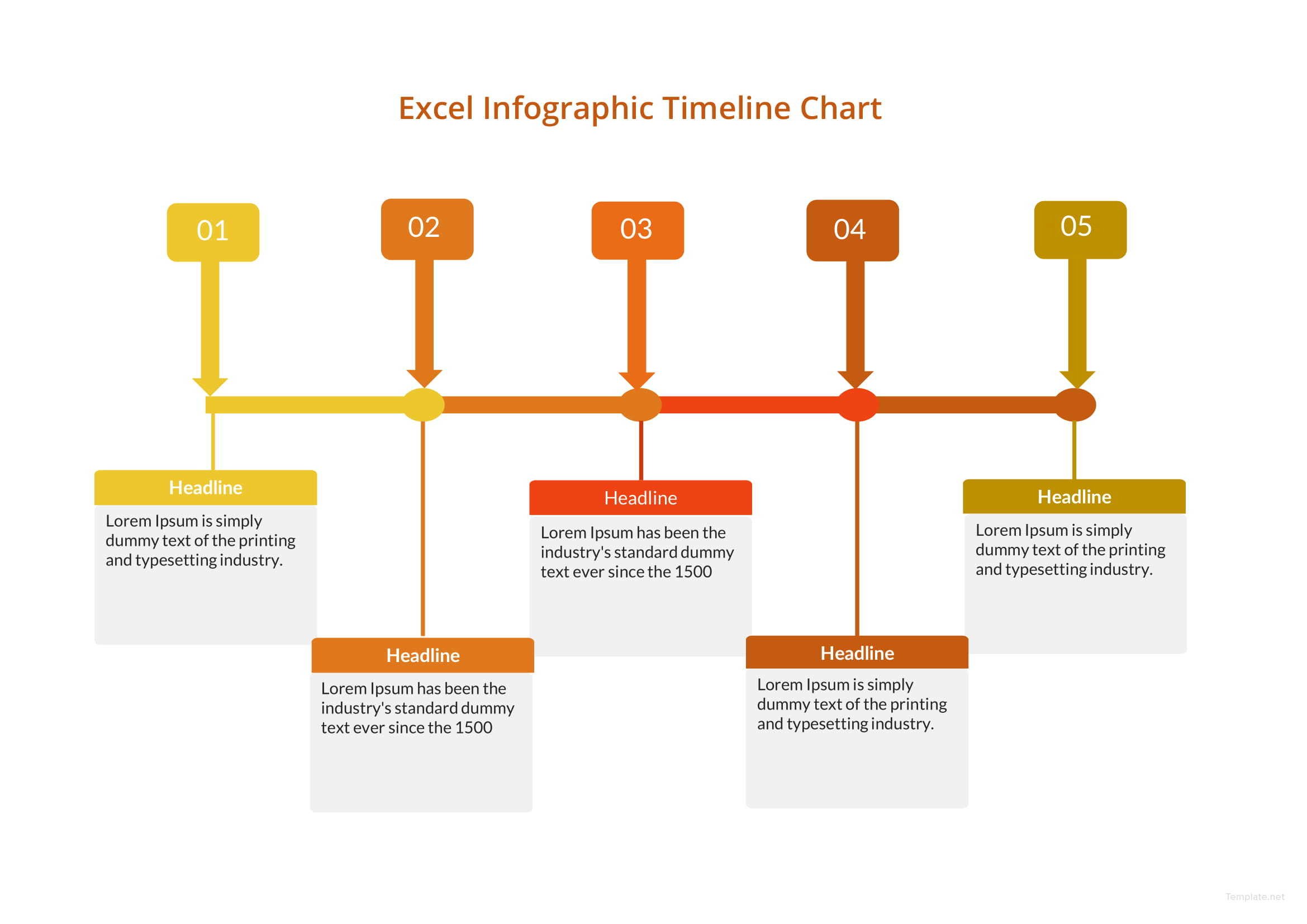 Timeline Infographic Chart Template in Microsoft Word, Excel