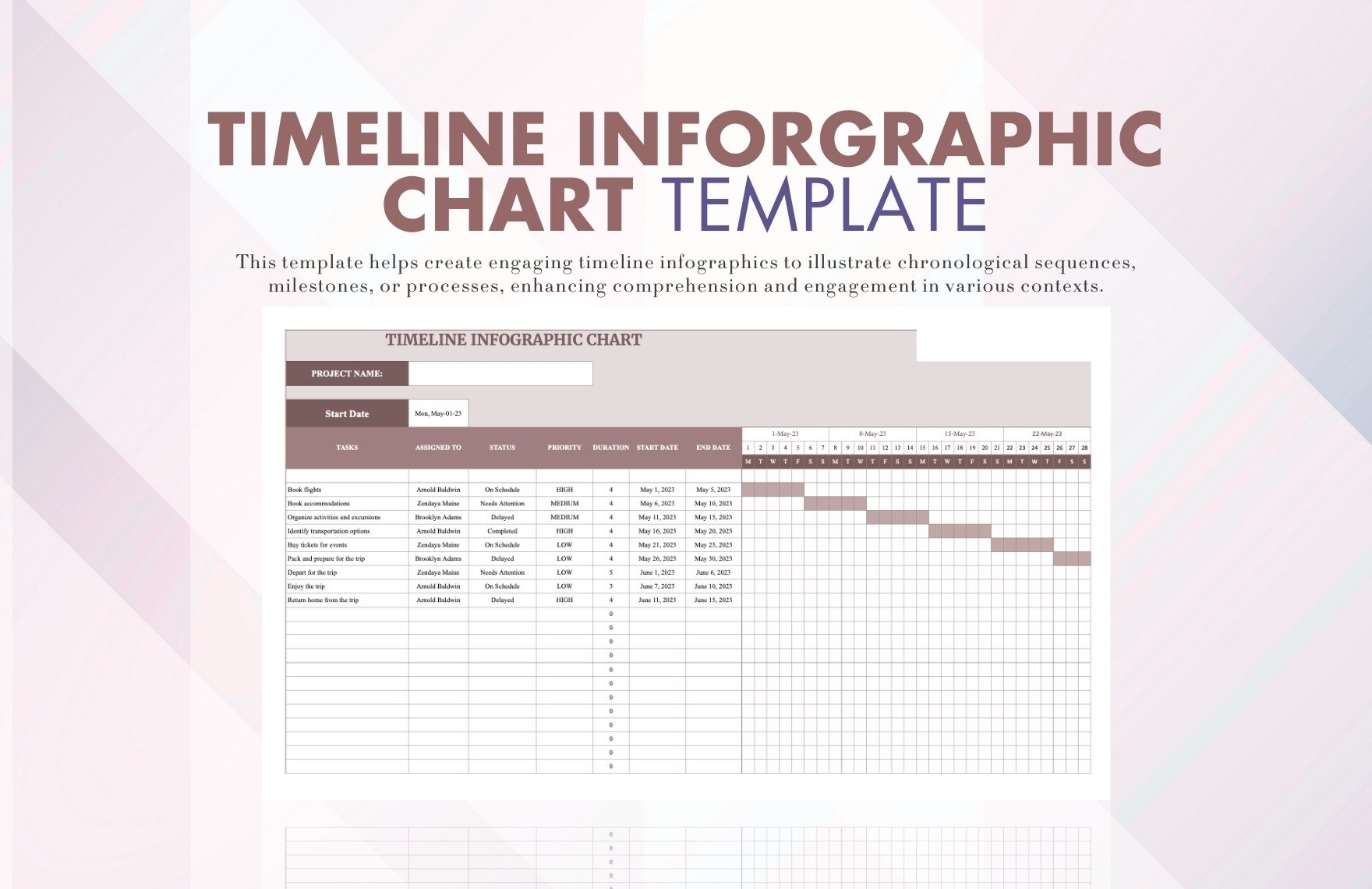 Timeline Infographic Chart Template in Word, Google Docs, Excel, PDF, Google Sheets, Apple Pages, Apple Numbers