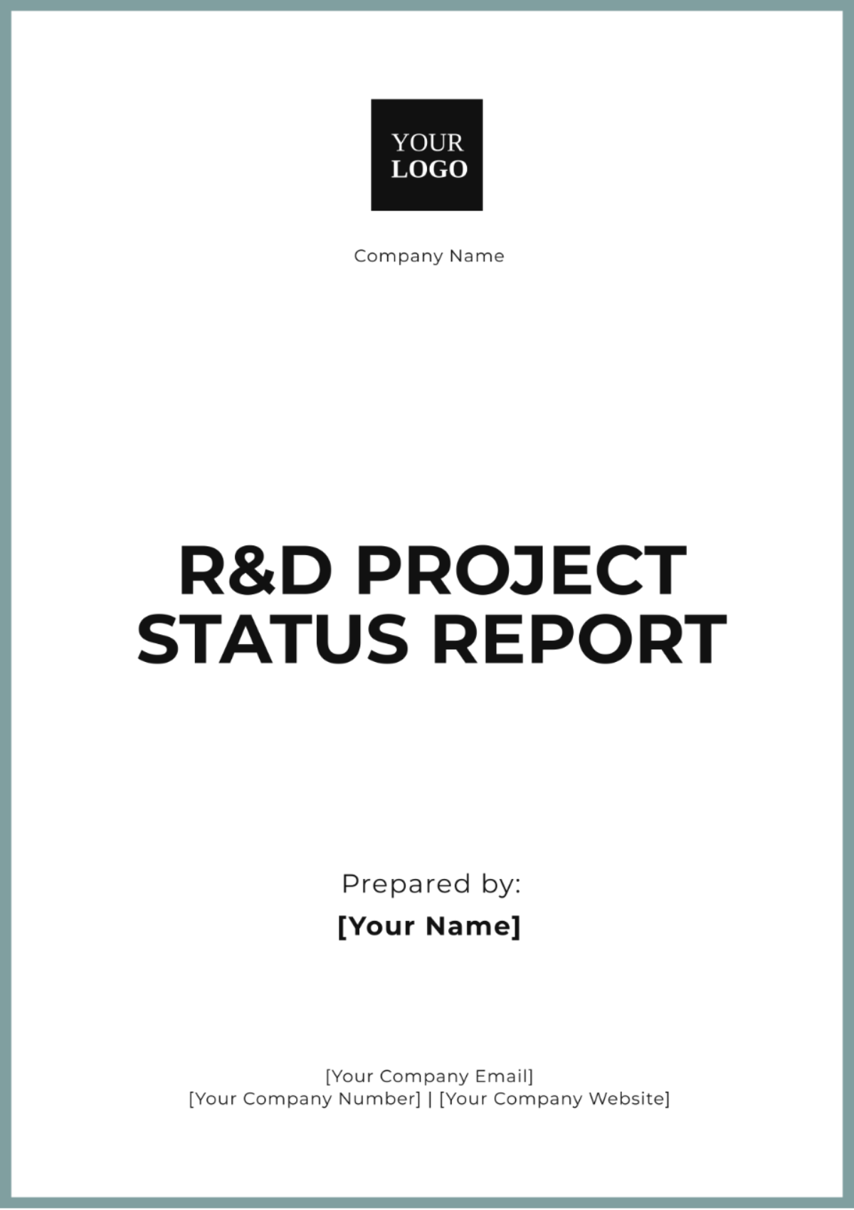 R&D Project Status Report Template