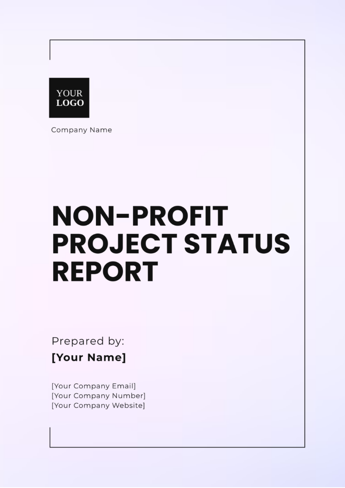 Non-Profit Project Status Report Template