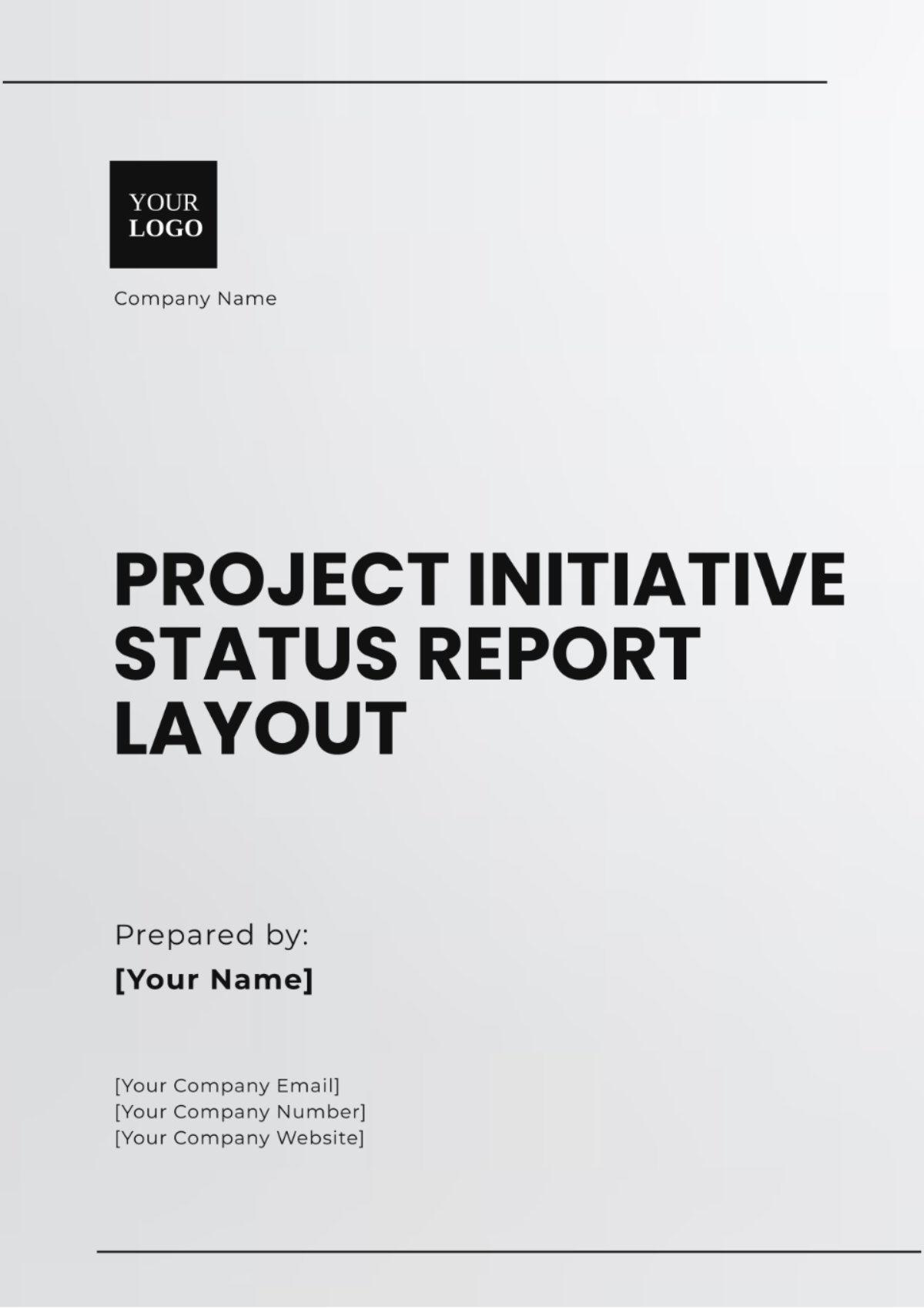 Project Initiative Status Report Layout Template