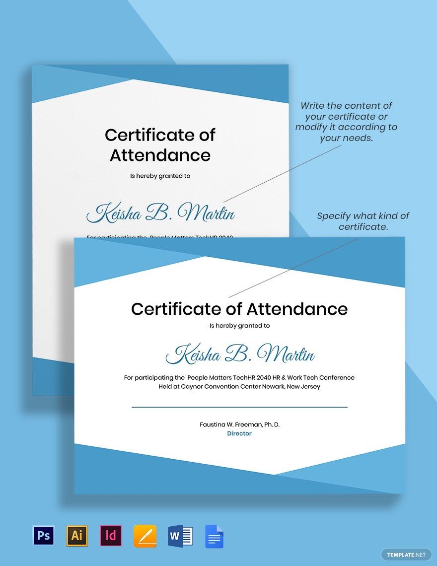 HR Attendance Certificate Template
