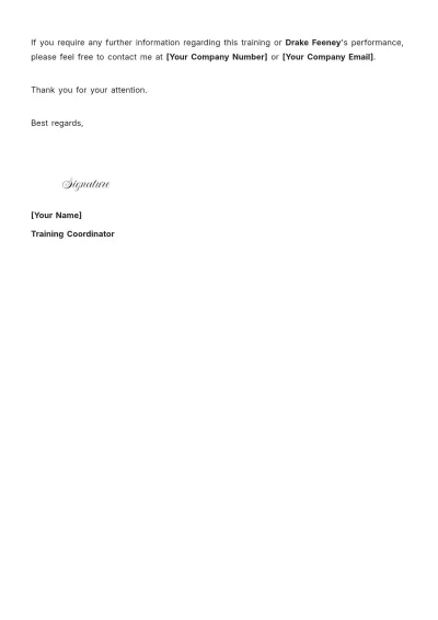 Free Proof of Training Letter Template to Edit Online