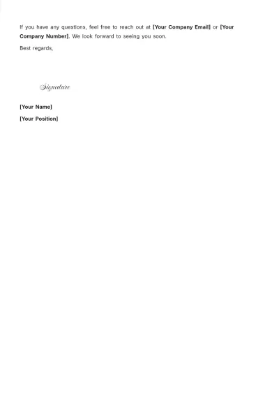 Free Onboarding Training Letter Layout Template to Edit Online