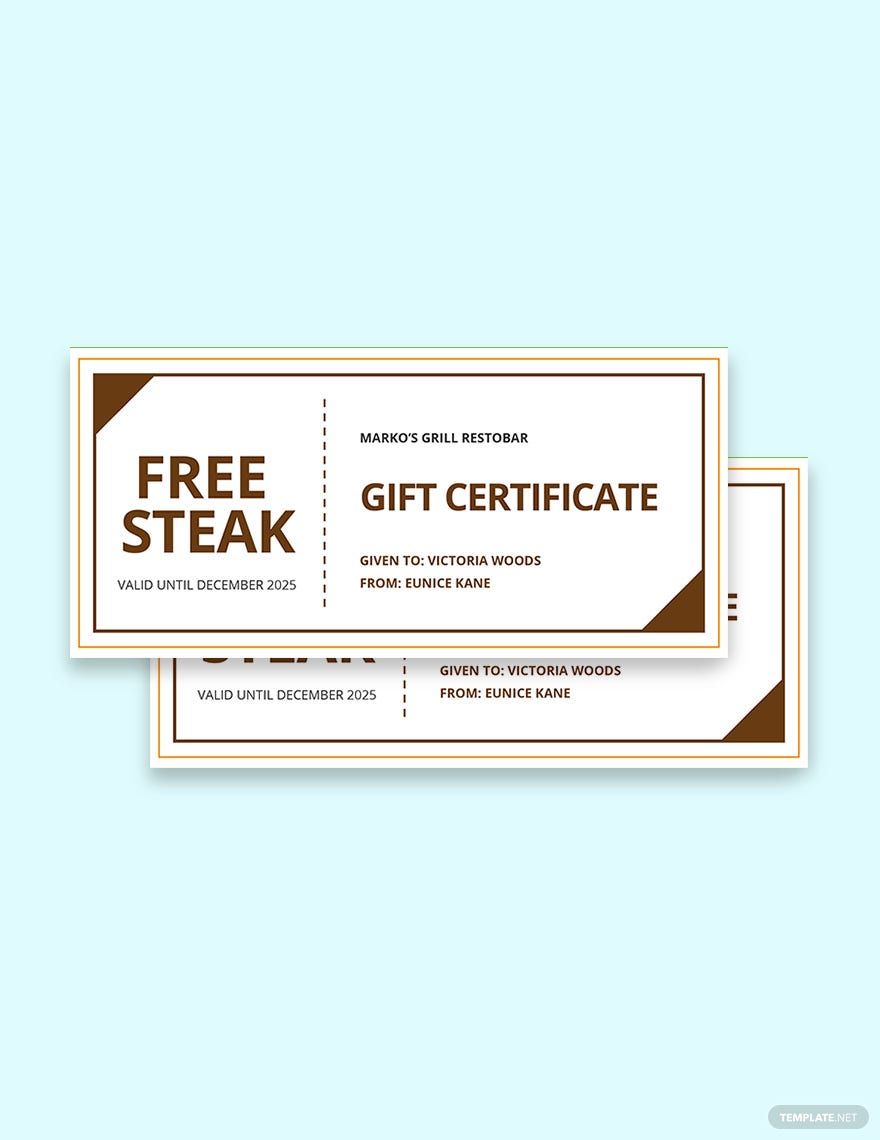 HR Gift Certificate Template