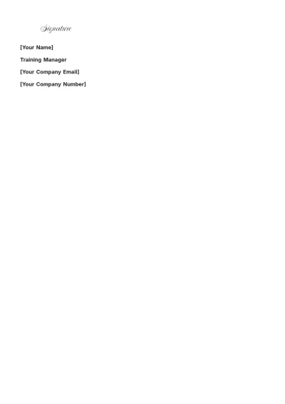 Free Training Participation Letter Template to Edit Online