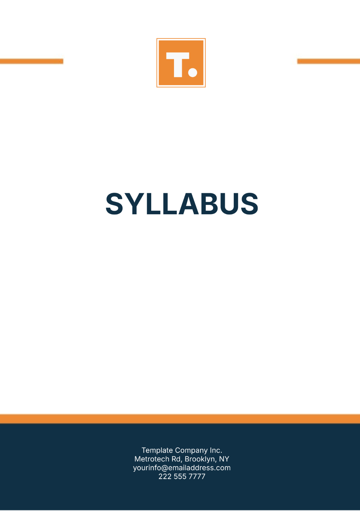 Editable Syllabus Format Template