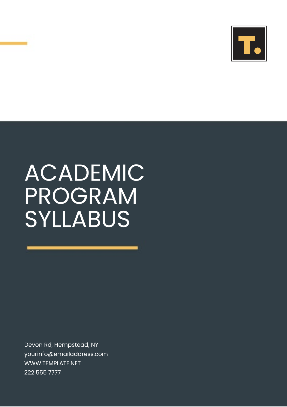 Academic Program Syllabus Template