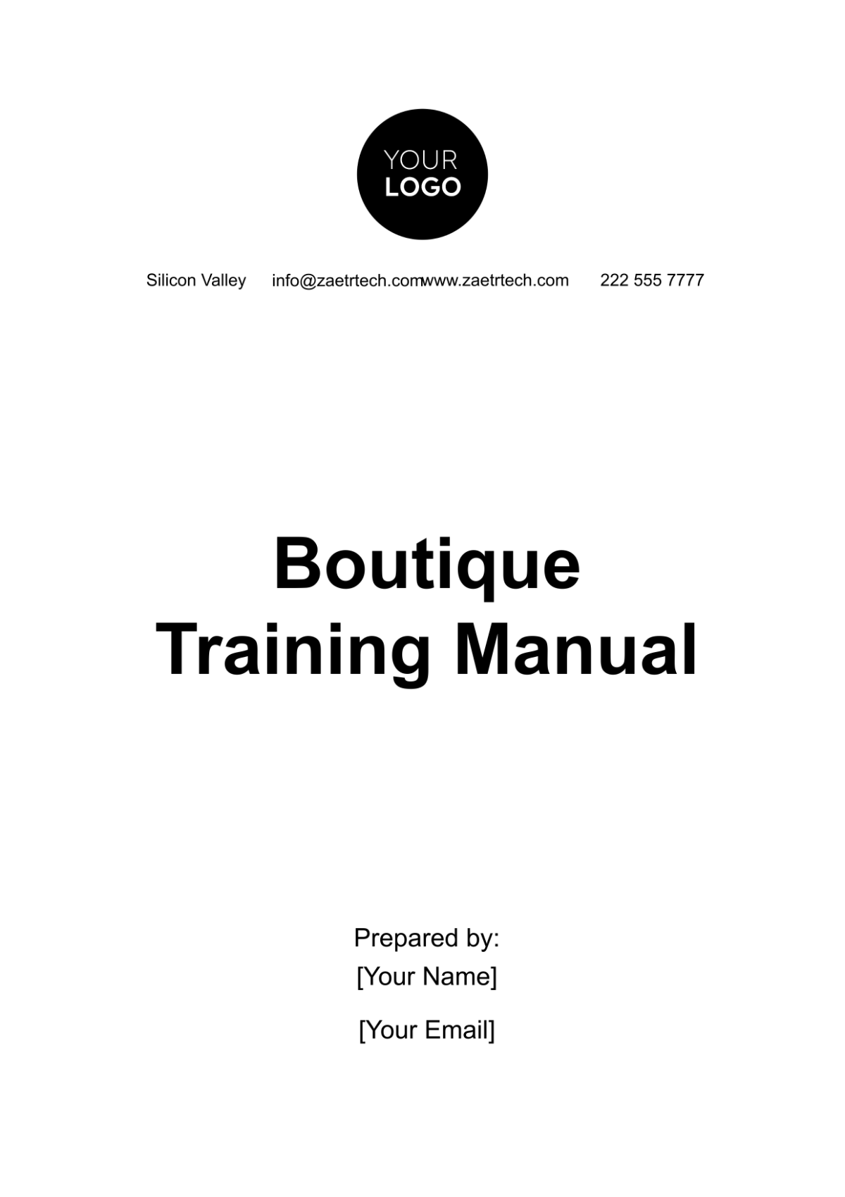 Boutique Training Manual Template - Edit Online & Download