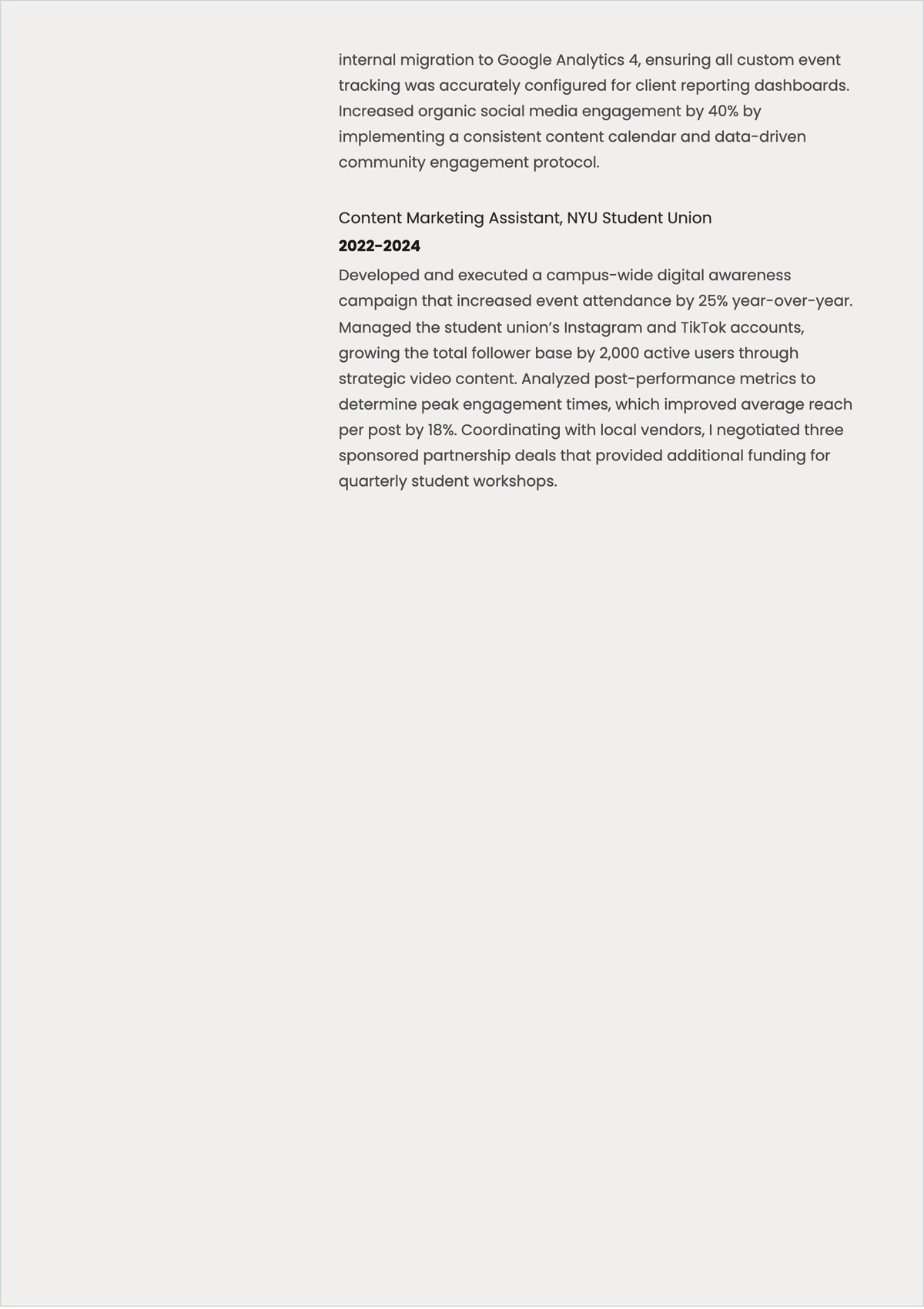 Free Junior ATS Resume Template, AI Resume Builder