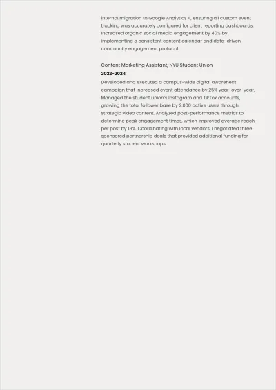 Free Junior ATS Resume Template, AI Resume Builder