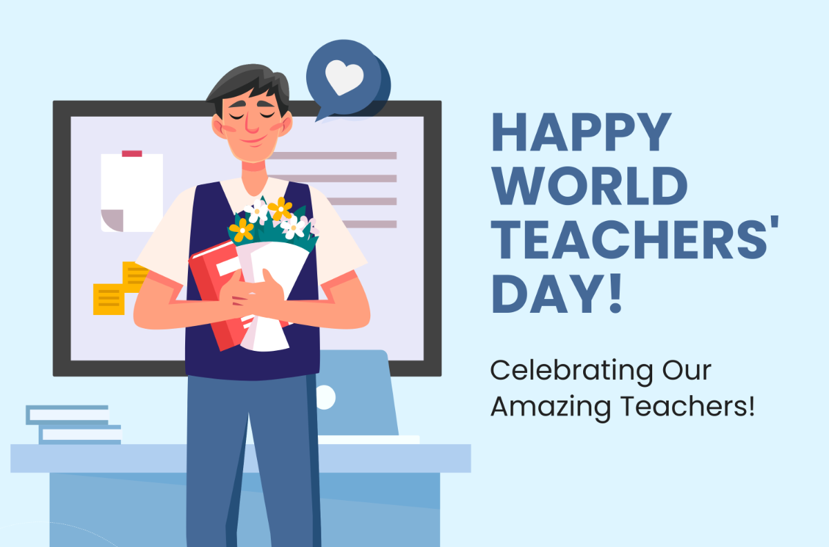 World Teachers' Day Banner Template - Edit Online & Download