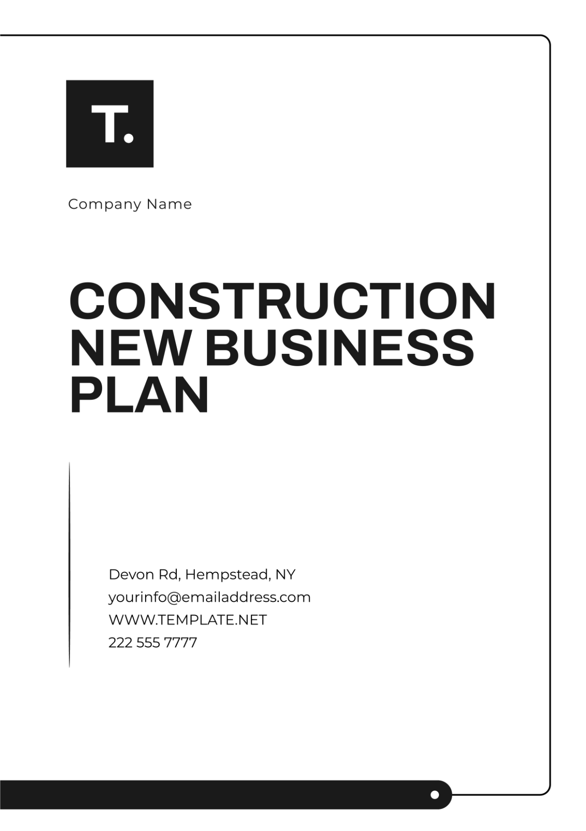 Construction New Business Plan Template - Edit Online & Download