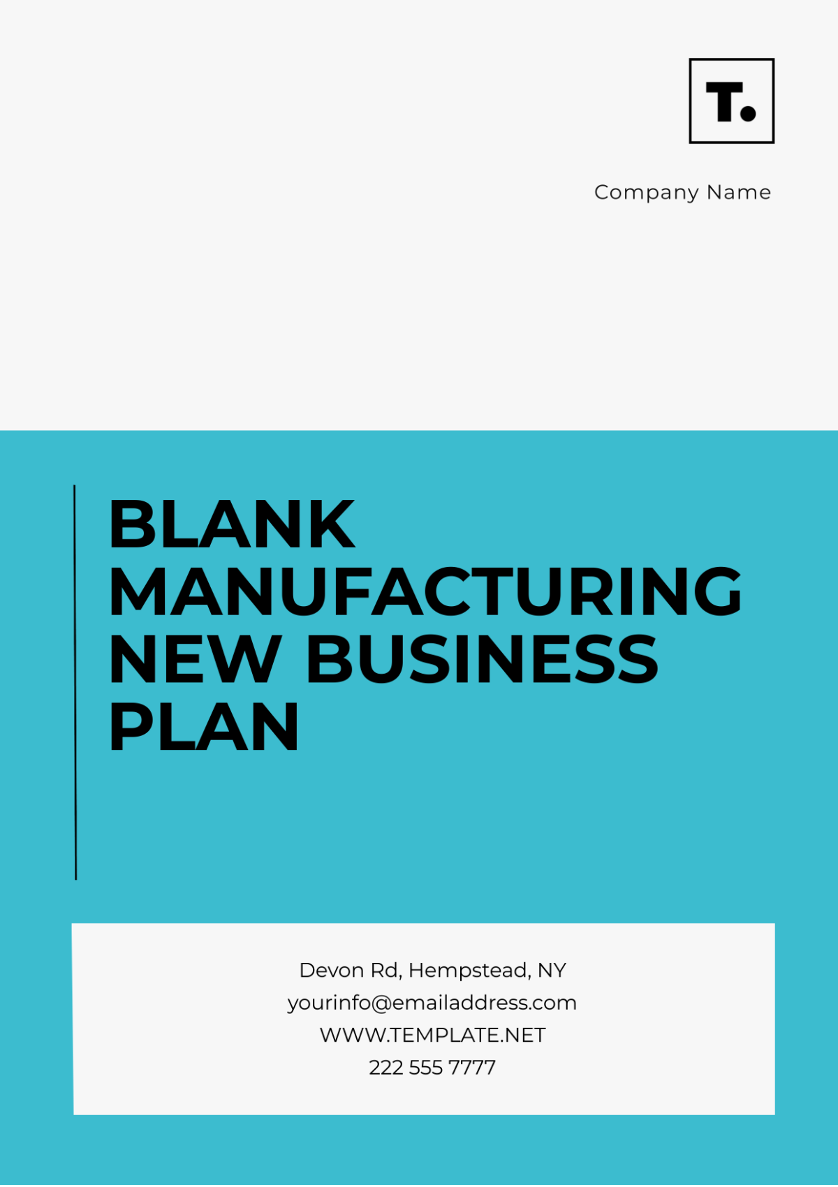 Blank Manufacturing New Business Plan Template - Edit Online & Download