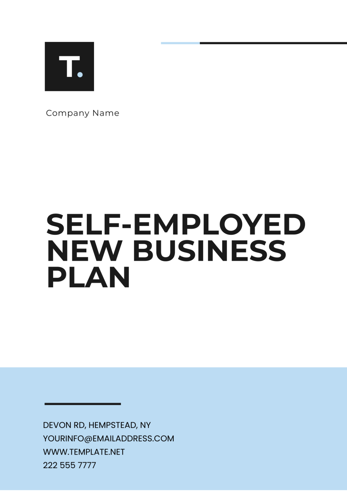 Self-Employed New Business Plan Template