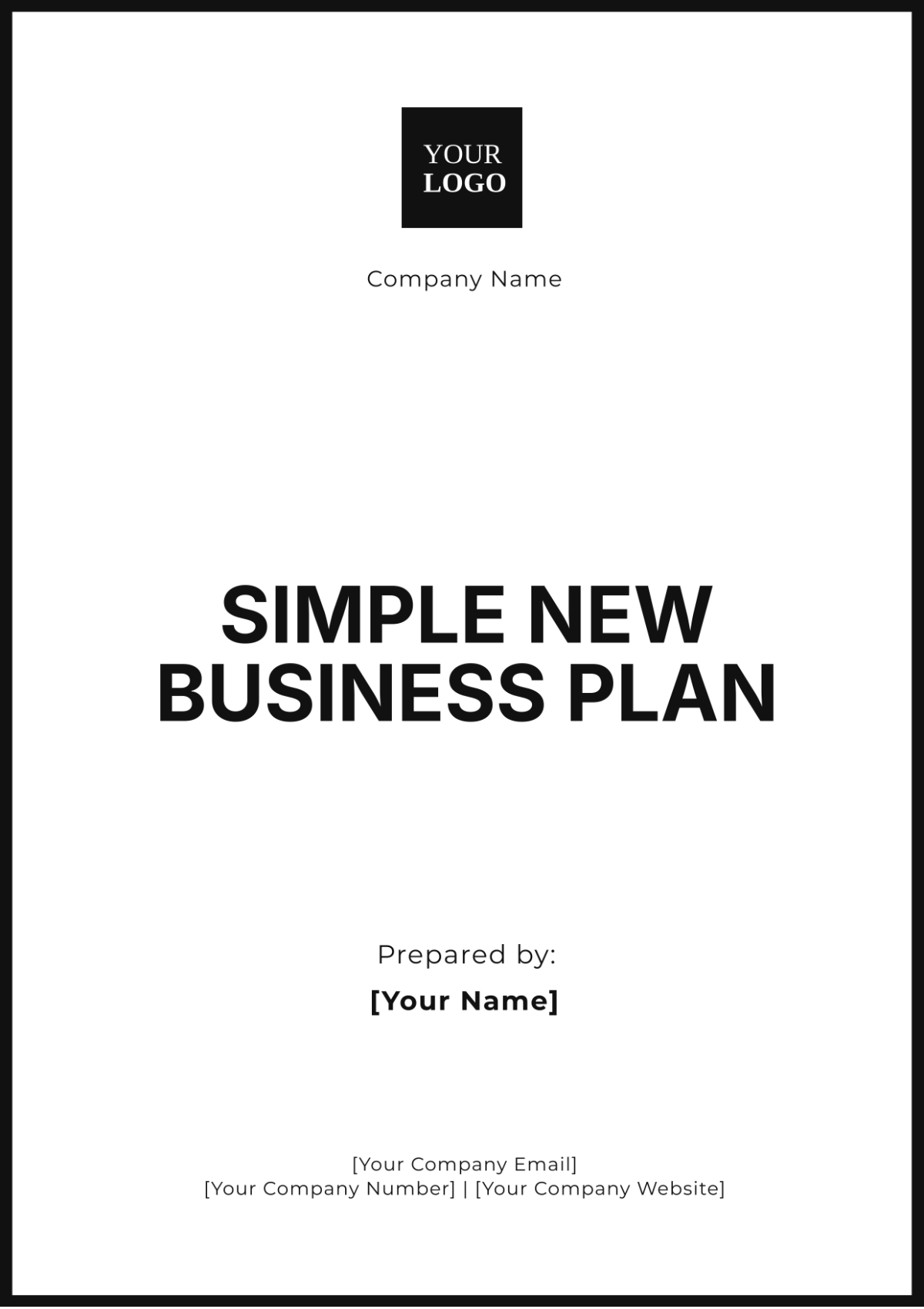 Simple New Business Plan Template