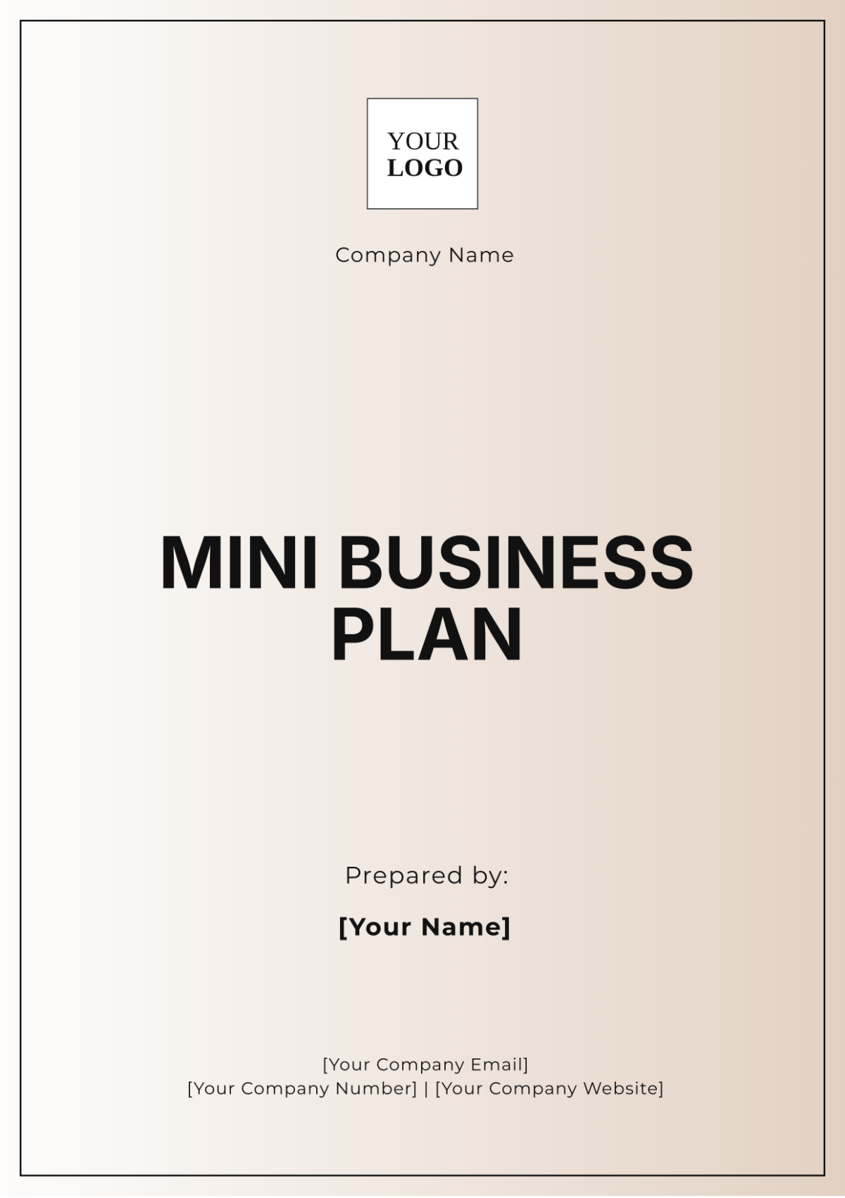 Mini Business Plan Template