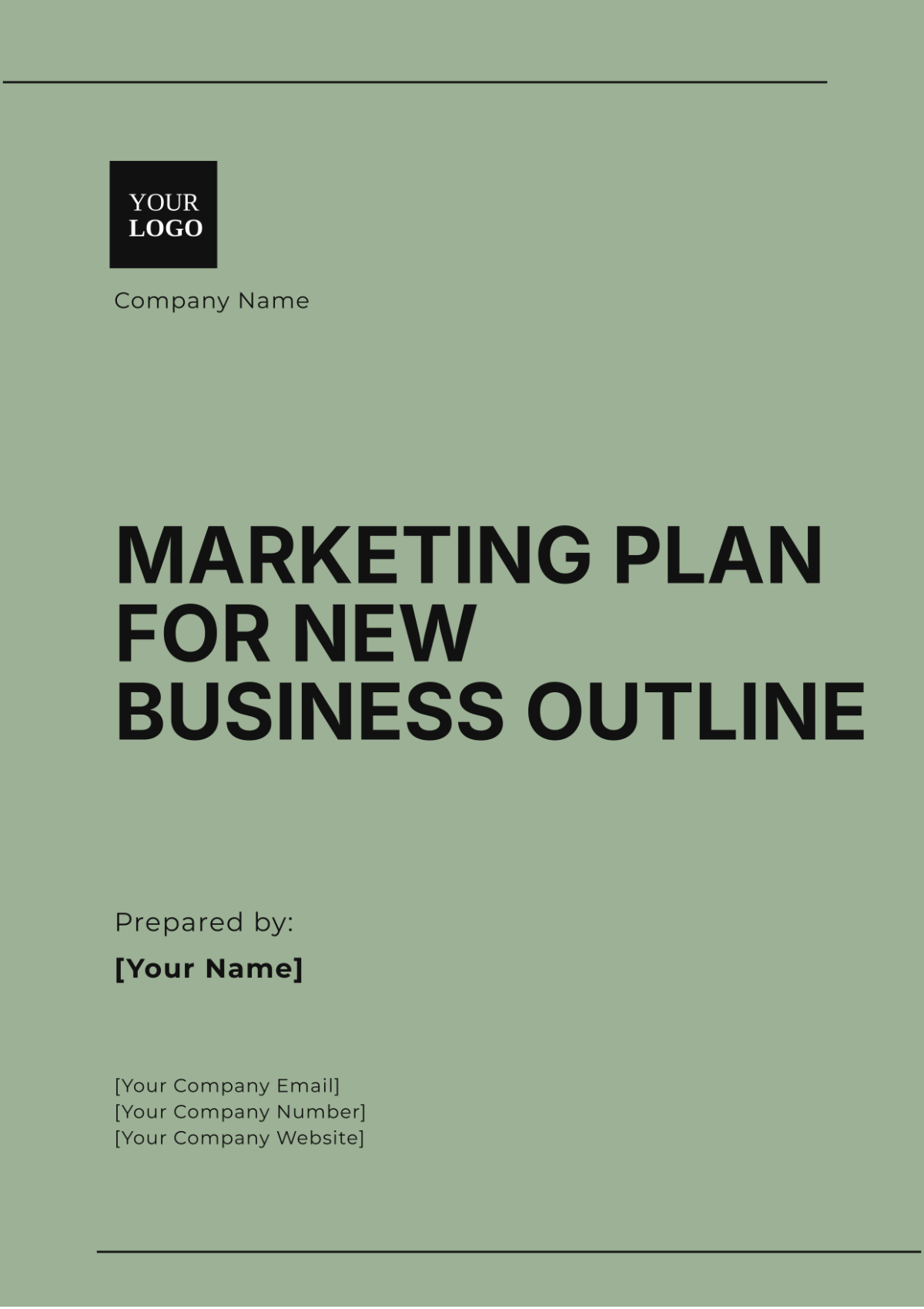 Marketing Plan for New Business Outline Template