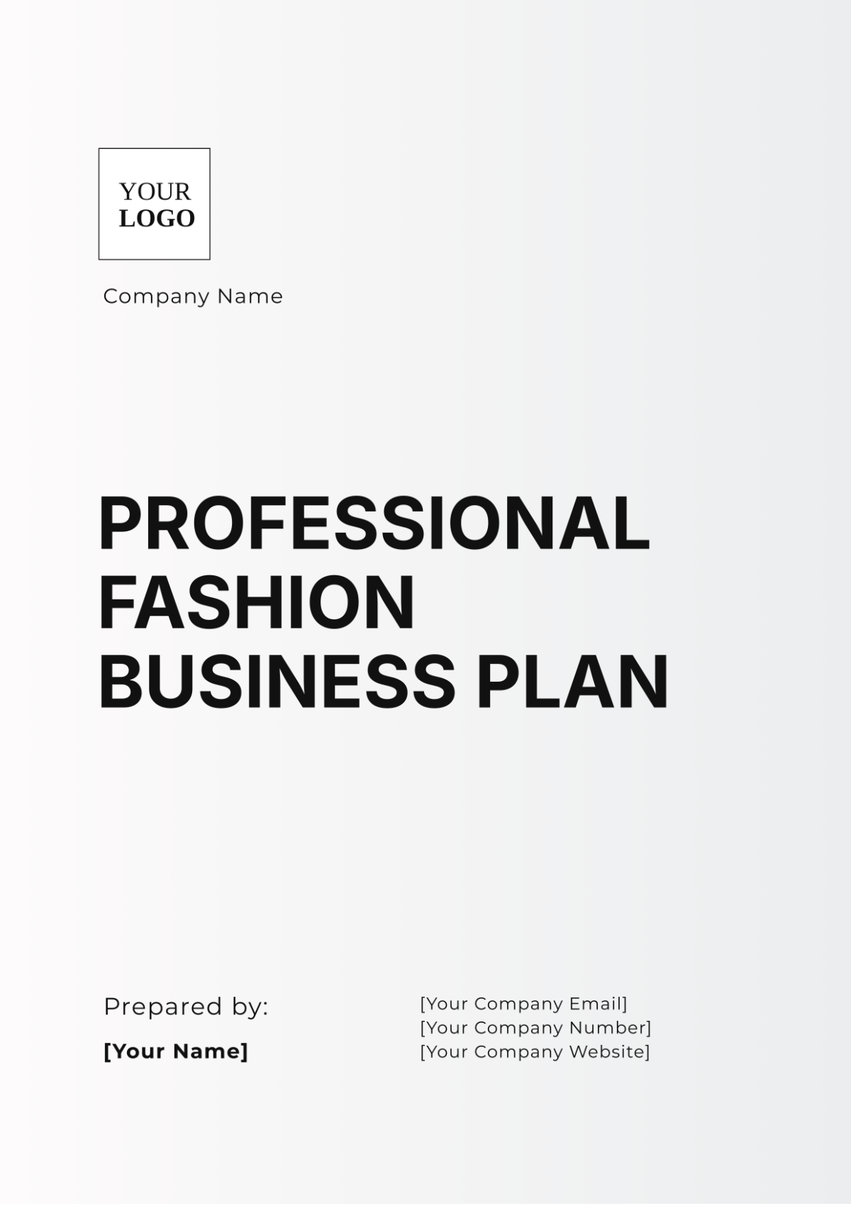 Professional Fashion Business Plan Template