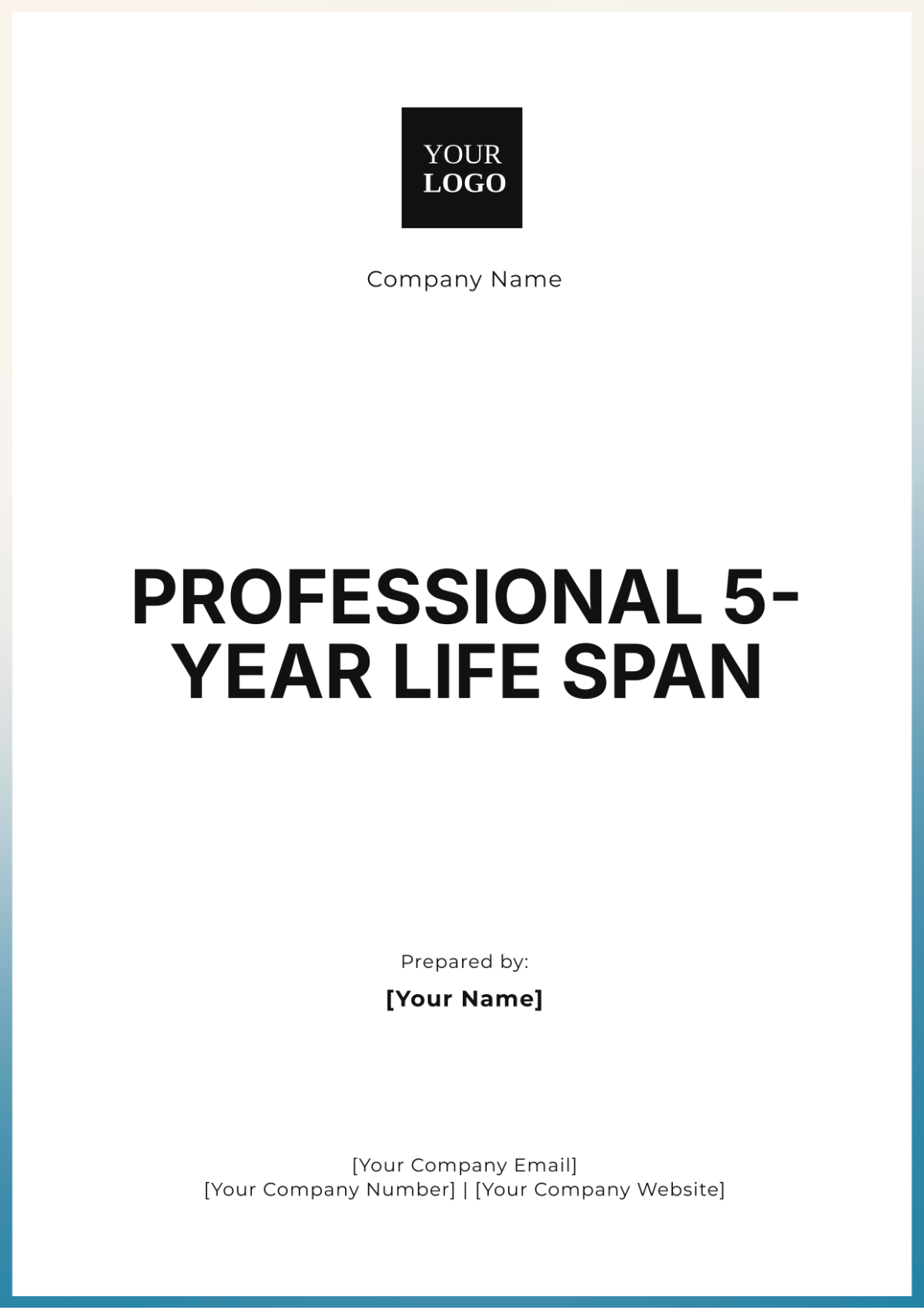 Professional 5-Year Life Plan Template - Edit Online & Download