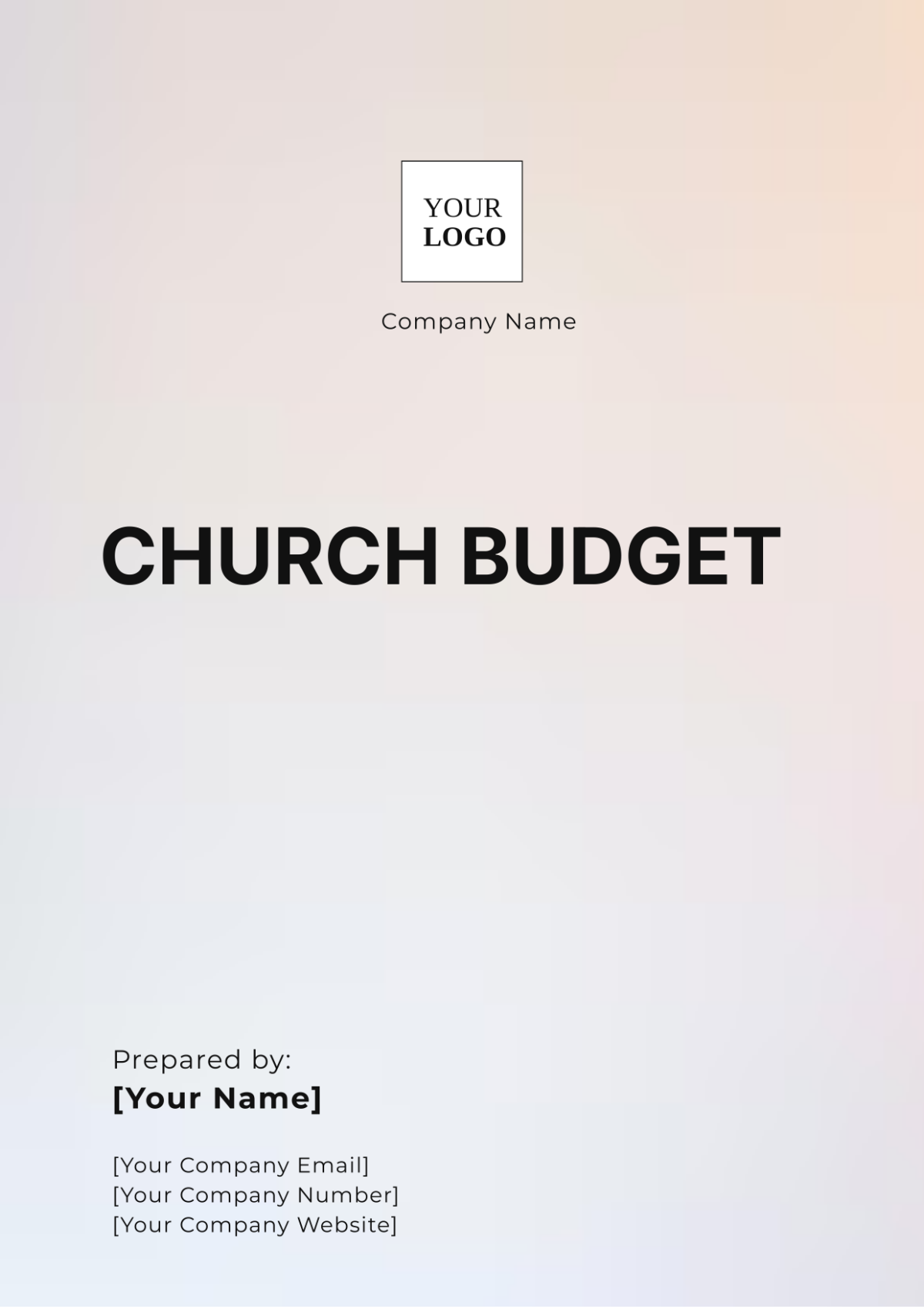 Church Budget Template