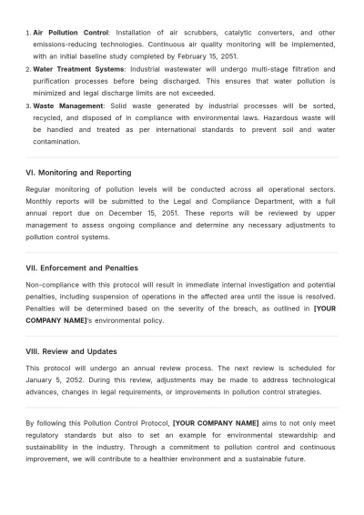 Free Environmental Protocol Template to Edit Online