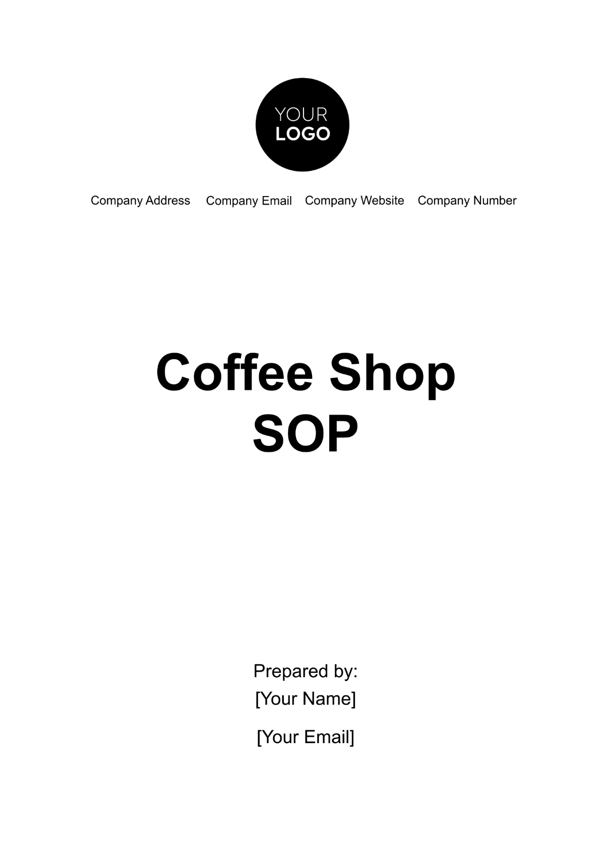 Coffee Shop SOP Template - Edit Online & Download