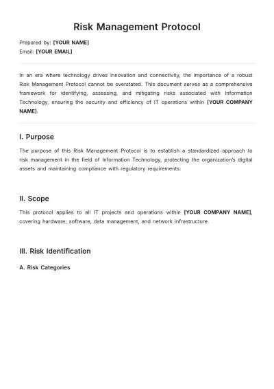 Free Risk Management Protocol Template to Edit Online