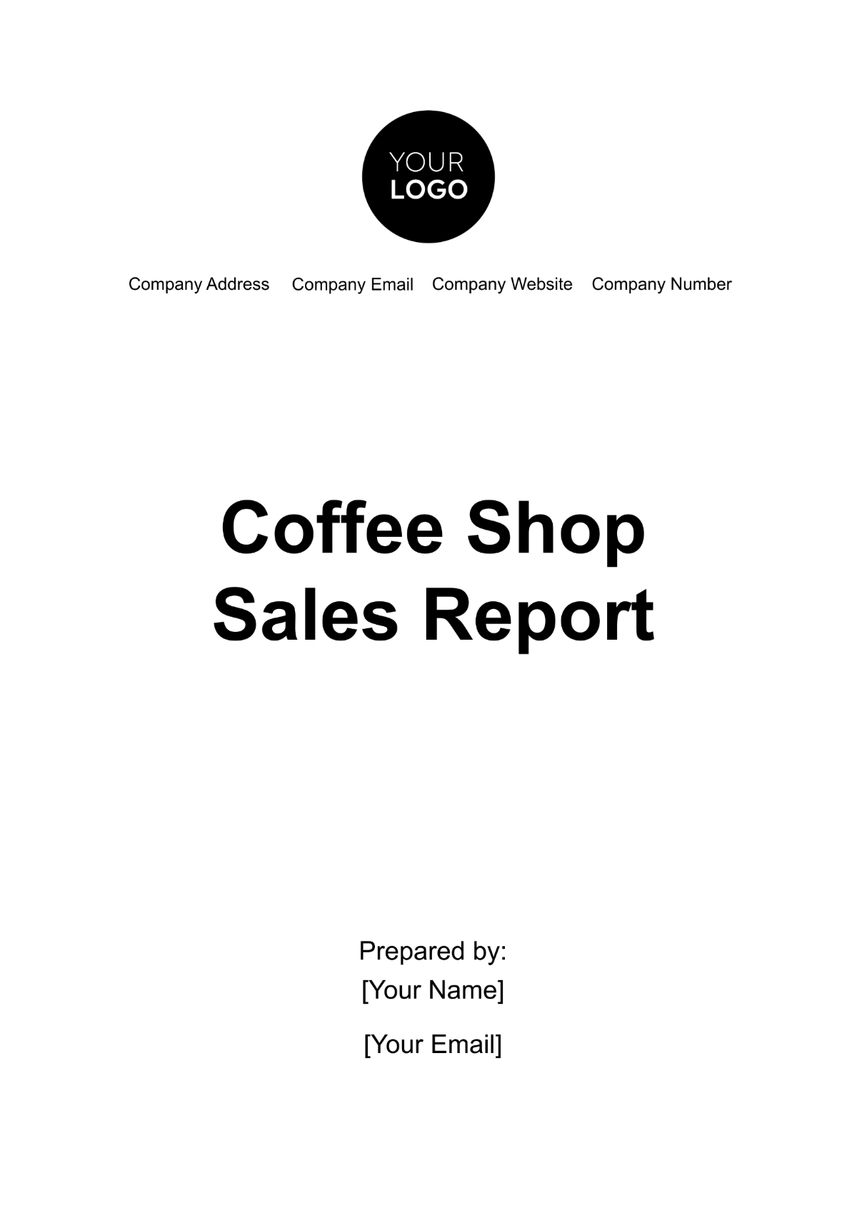 Coffee Shop Sales Report Template - Edit Online & Download