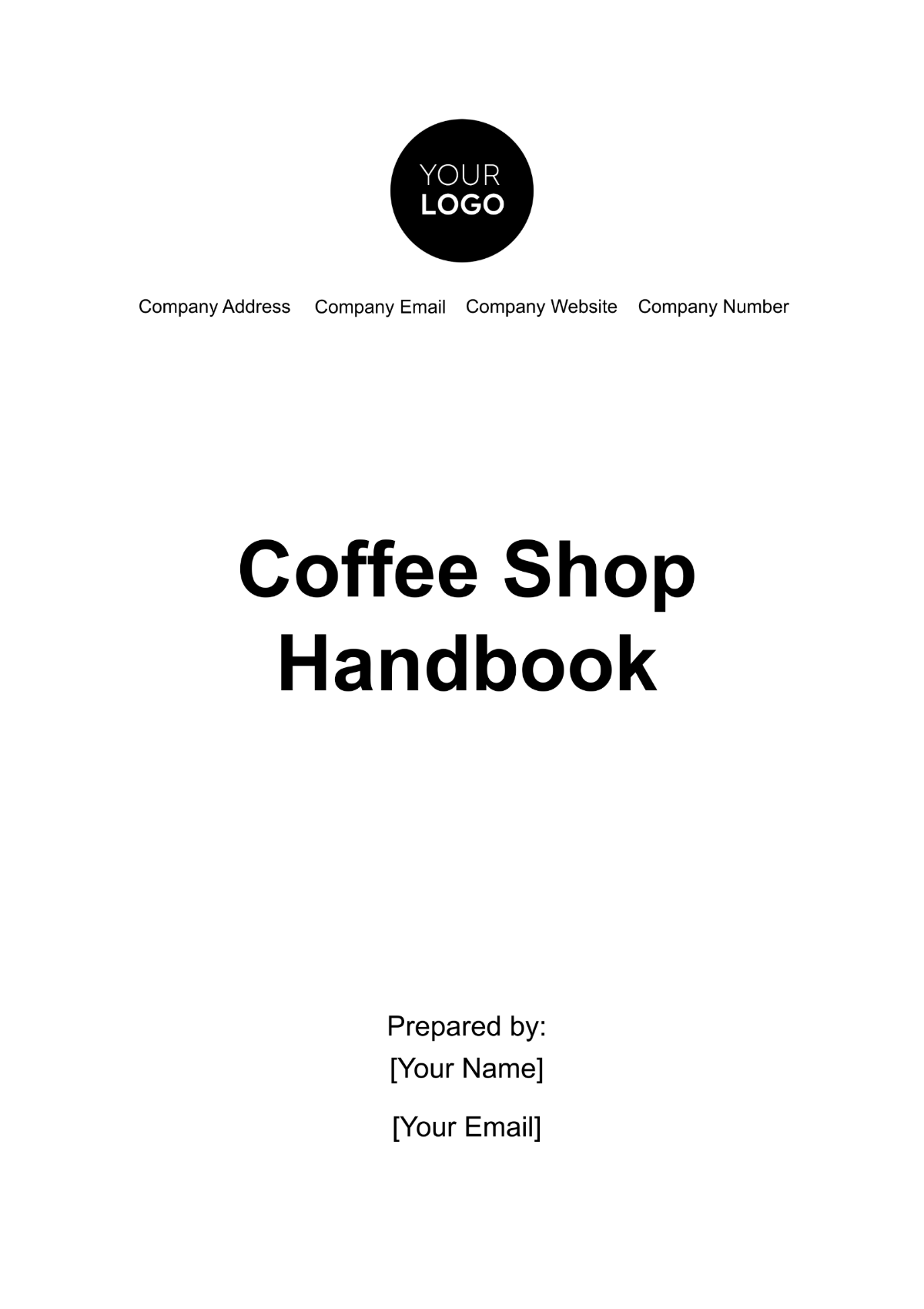 Coffee Shop Handbook Template - Edit Online & Download