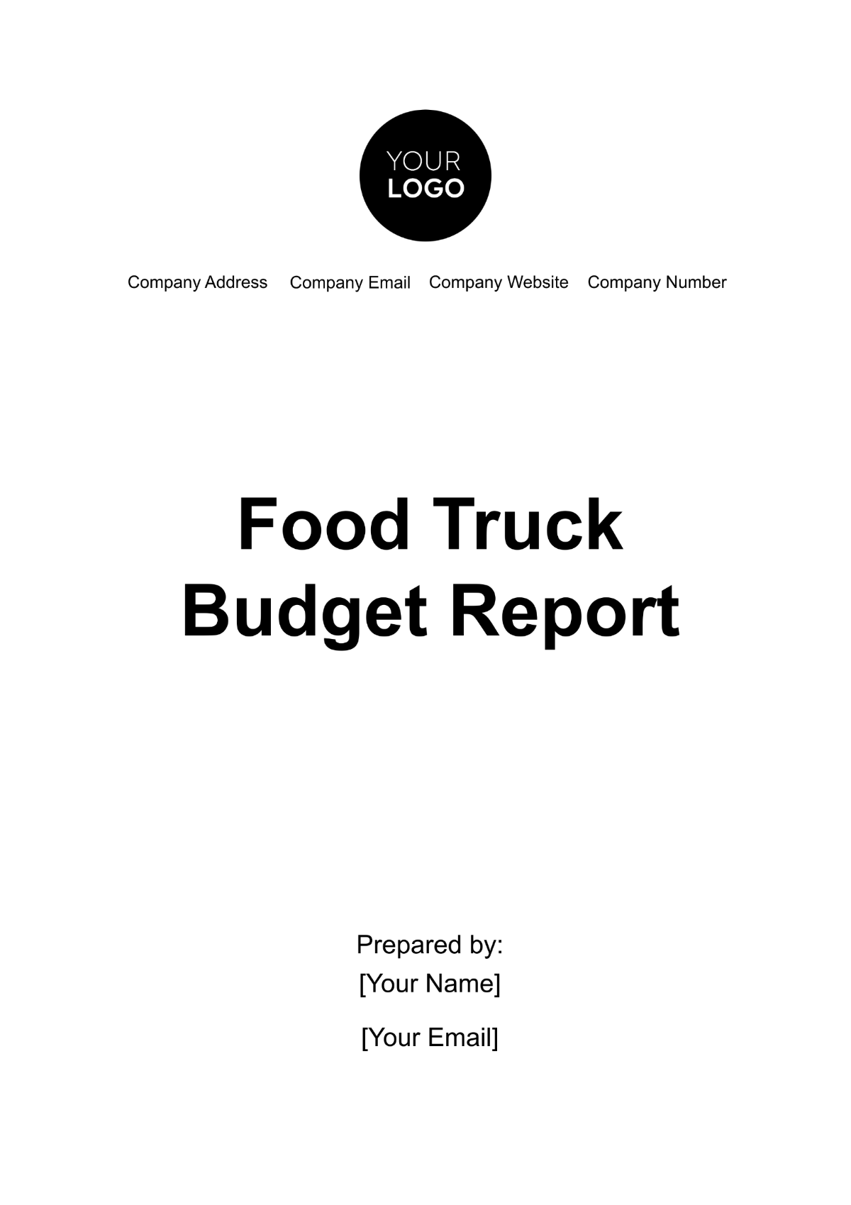 Food Truck Budget Report Template - Edit Online & Download