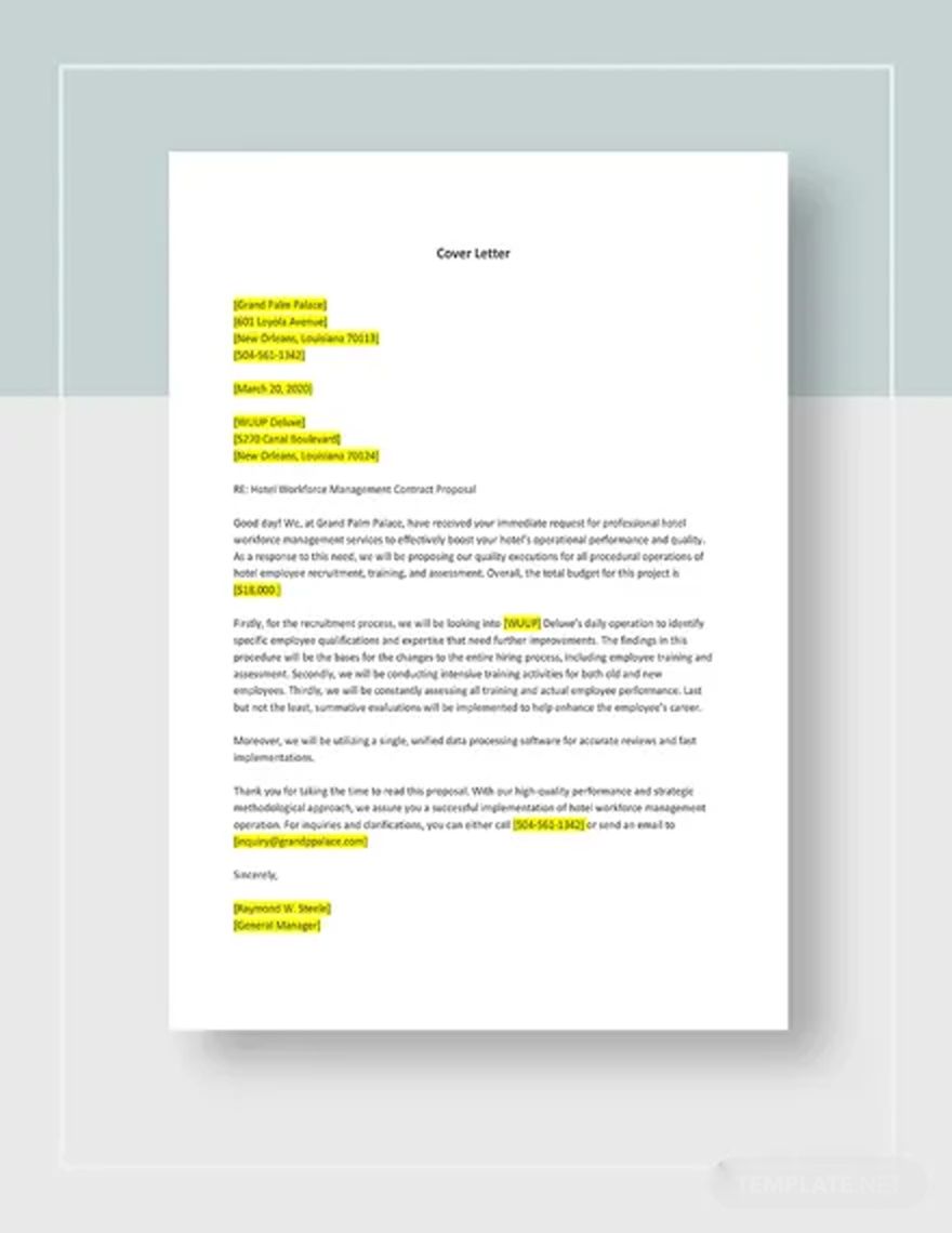 Hotel Management Contracts Proposal Template Gj06l 