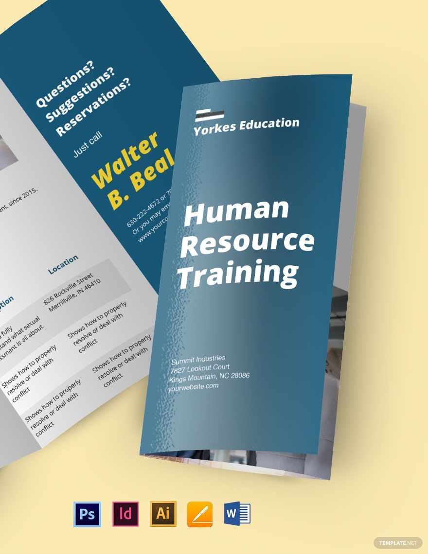 HR Training Brochure Template in Word, Google Docs, PDF, Illustrator, PSD, Apple Pages, InDesign