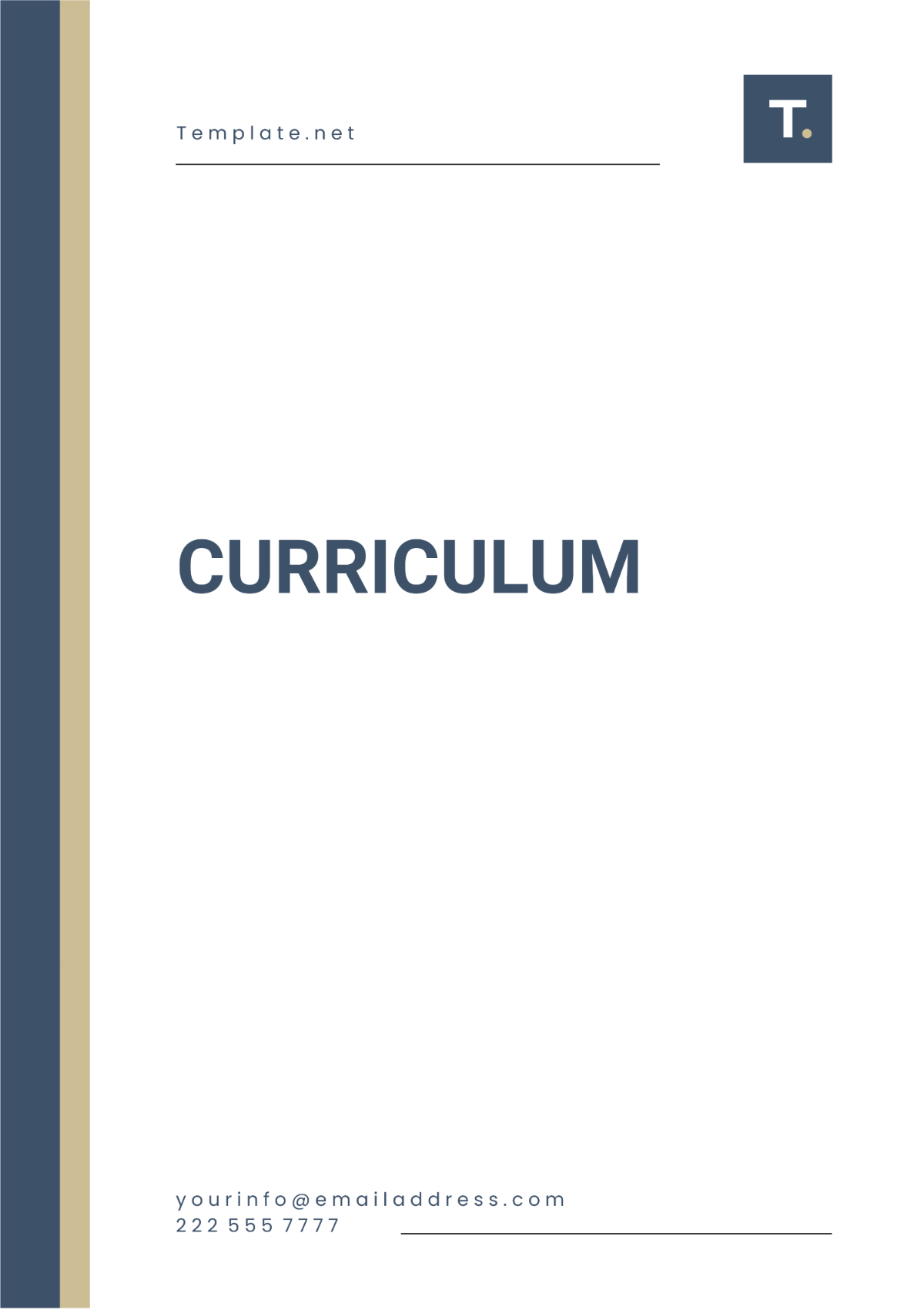 Curriculum Layout Template