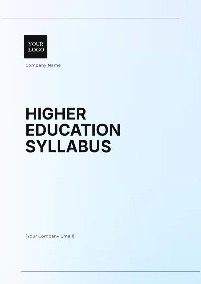 Free Higher Education Syllabus Template to Edit Online