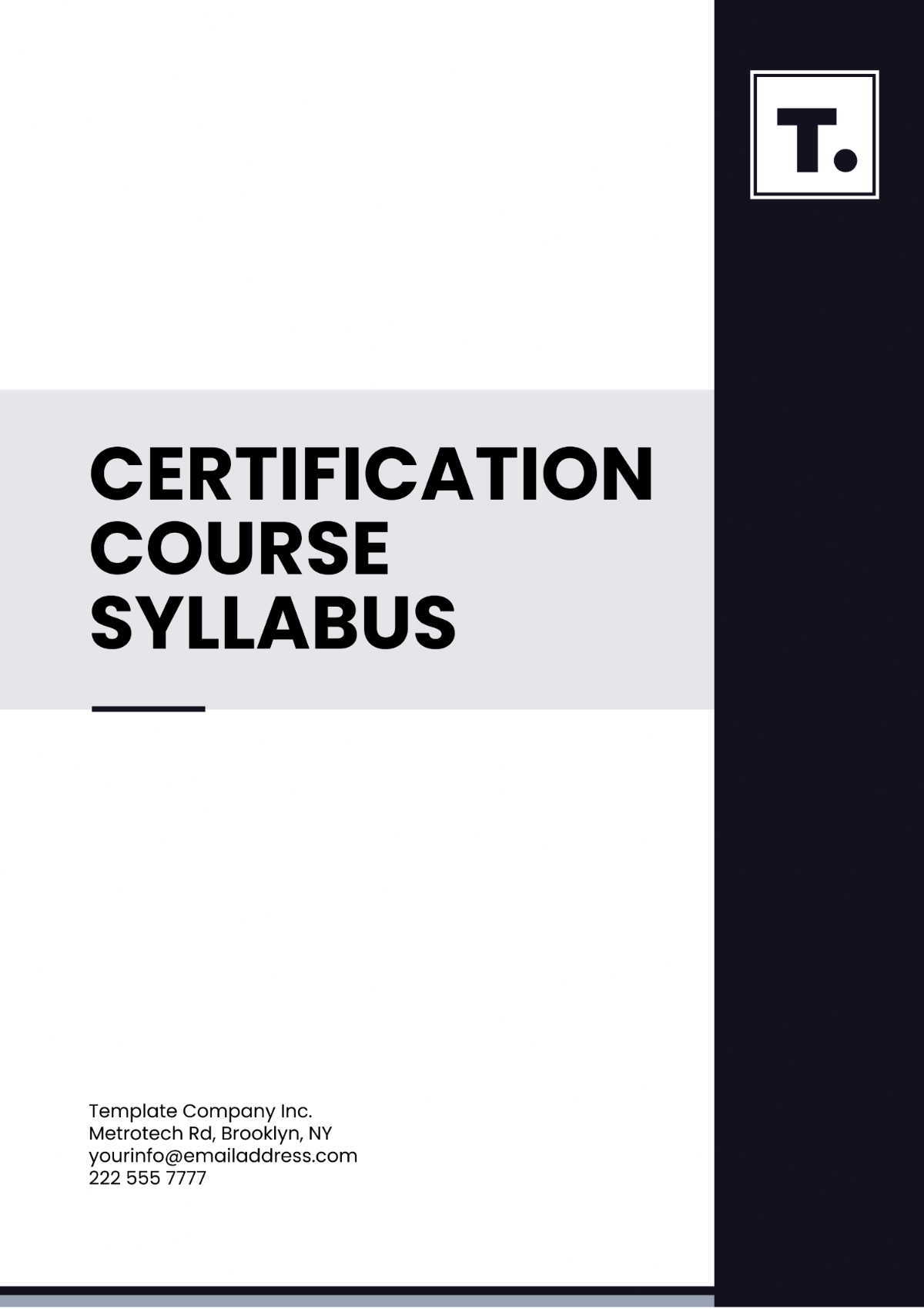 Certification Course Syllabus Template