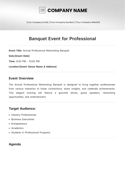 Free Banquent Event for Professional Template to Edit Online