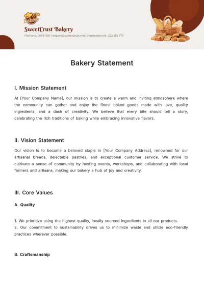 Free Bakery Statement Template to Edit Online