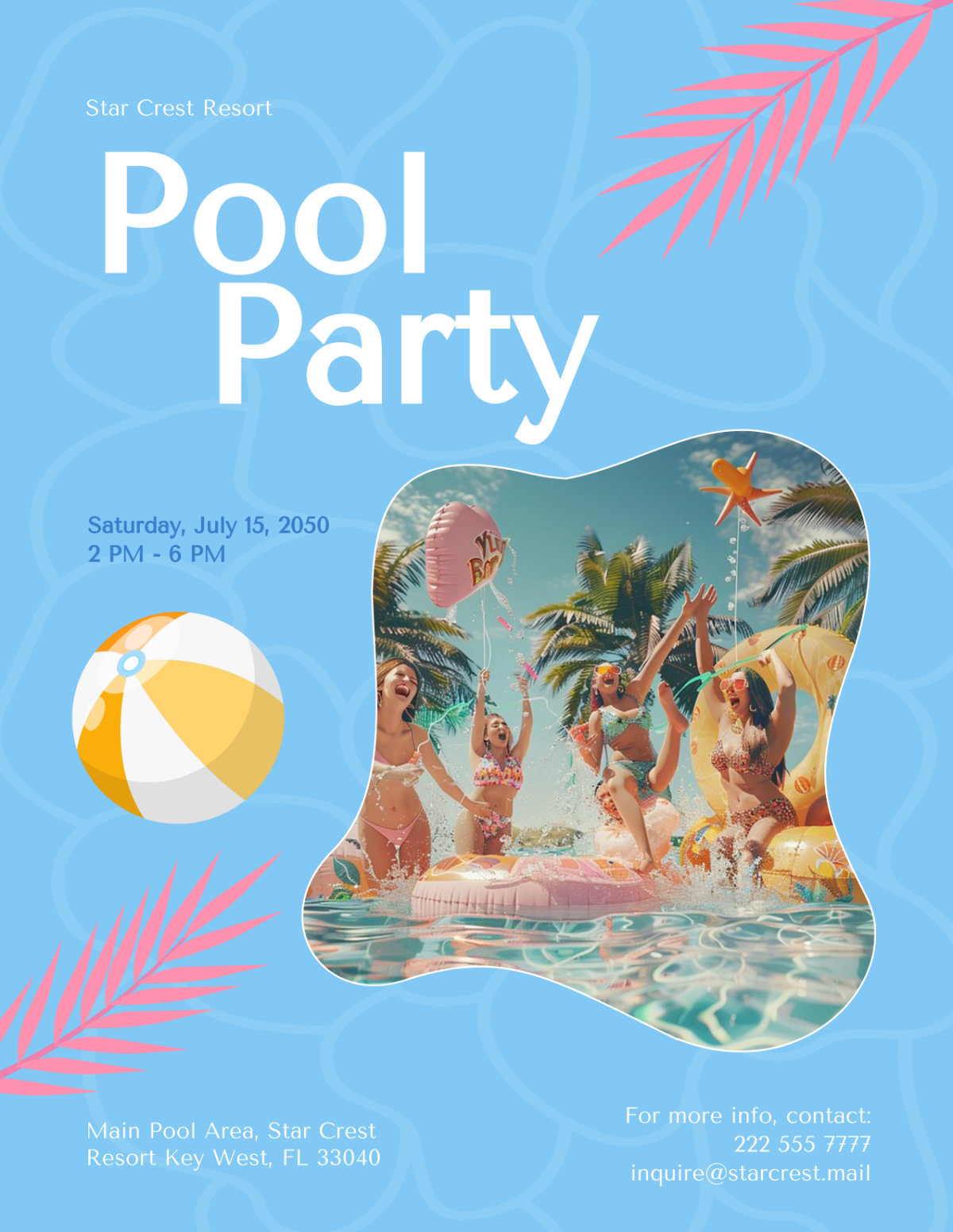 Aesthetic Pool Party Flyer