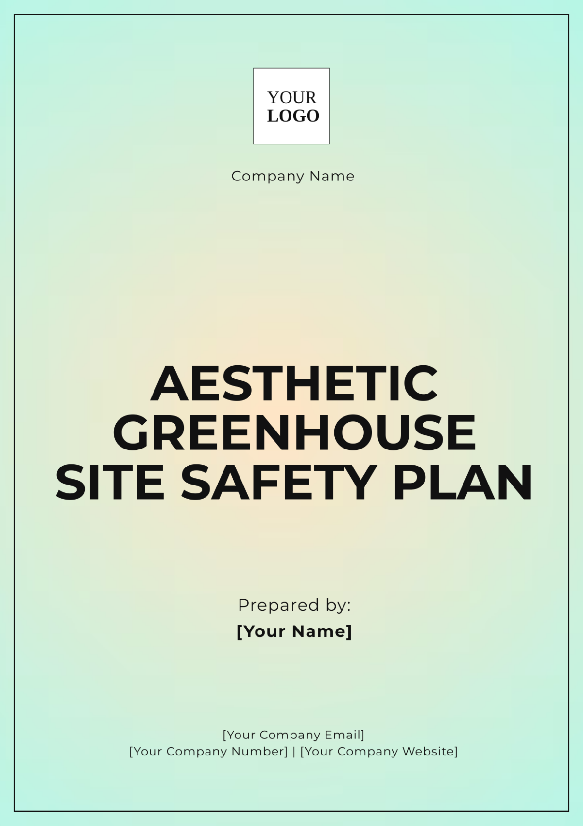 Aesthetic Greenhouse Site Safety Plan Template - Edit Online & Download