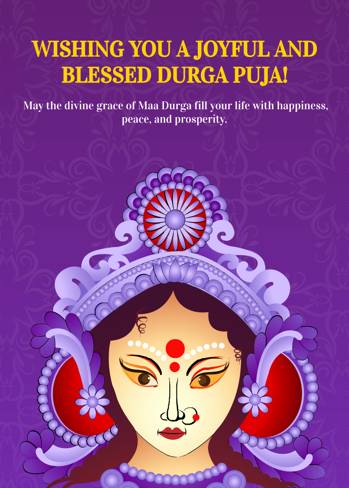 Durga Puja Greeting Card Template - Edit Online & Download