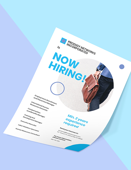 Now Hiring Flyer Template - Google Docs, Illustrator, InDesign, Word ...