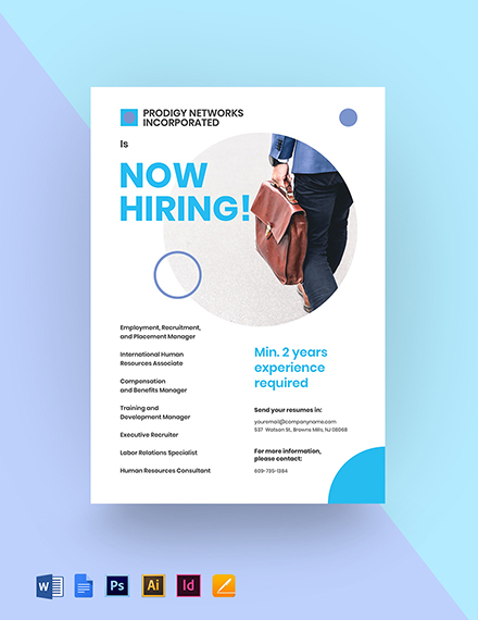 Now Hiring Flyer Template - Google Docs, Illustrator, InDesign, Word ...