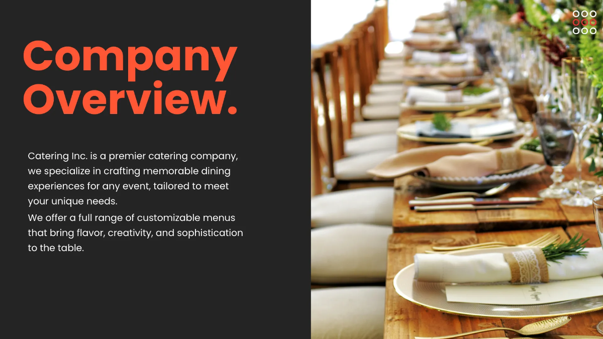 Free Catering Presentation Template to Edit Online